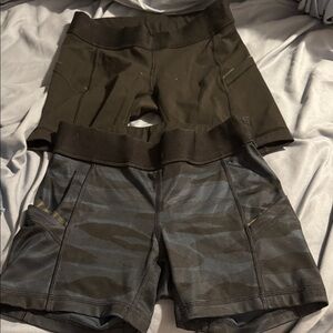 Black and Gray Camouflage Athletic Shorts